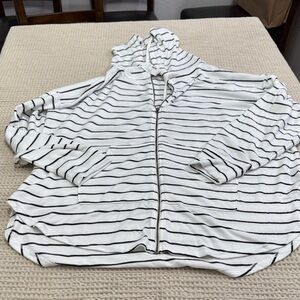 Women’s Plus Size Maurices Black and White Striped Hoodie